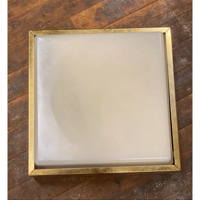 Good, new condition. Bring authentic vintage charm to your home with this beautiful square flush-mount ceiling fixture....