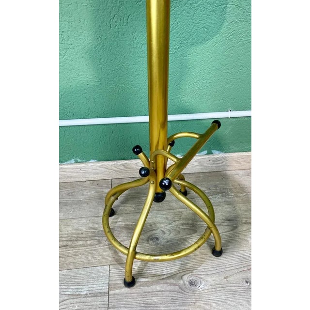 Vintage Gold & Red Bar Stool For Sale - Image 6 of 9