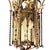 Spanish Revival Brass Lantern With Amber Glass Panels – Addison Mizner Gothic Mediterranean Pendant Light For Sale - Image 10 of 15