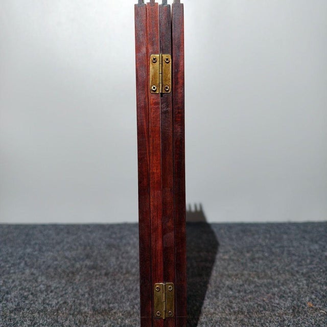 Vintage Chinese Huali Rosewood Table Screen | Four Gentlemen Motif & Calligraphy For Sale - Image 9 of 10