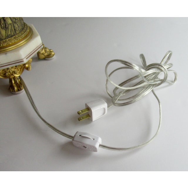 19th. Century Antique French Gilded Ormolu Bronze & Marble Lamps With Putti Cherub Figures & Candelabrum - Pair For Sale - Image 12 of 13