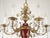 Offered for your consideration is an Antique 6 Light Shimmering Oxblood Empire Brass Cut Lead Crystal Chandelier The...
