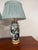 Chinoiserie Pair of Vintage Mid Century Modern Japanese Kutani Hand Painted Table Lamps With Peacock, Flowers and Gold For Sale - Image 3 of 11