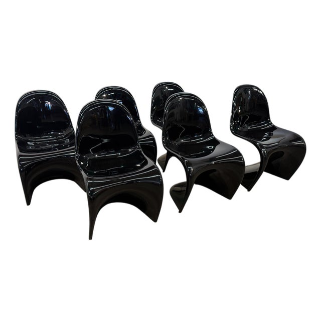 Set of Six “S” Chairs by Verner Panton for Herman Miller, 1970s For Sale