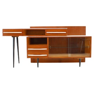 Modular Desk and Chest of Drawers by M. Pozar, Czechoslovakia, 1960s, Set of 2 For Sale