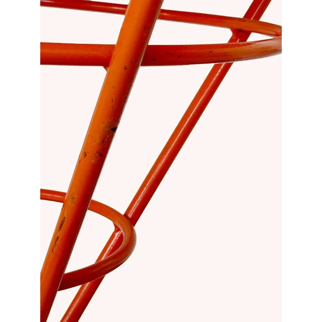 Round Metal Table - Vintage Orange For Sale In Providence - Image 6 of 9