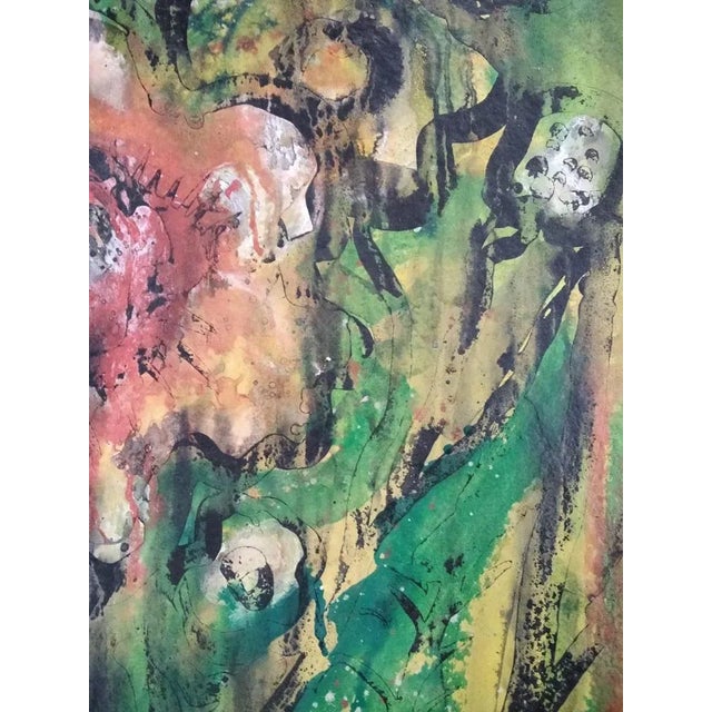 Manel Pujol Baladas, In the Depths of the Jungle, 1986, Paint on Paper, in Flawless conditions. Designed 1980 to 1989 This...