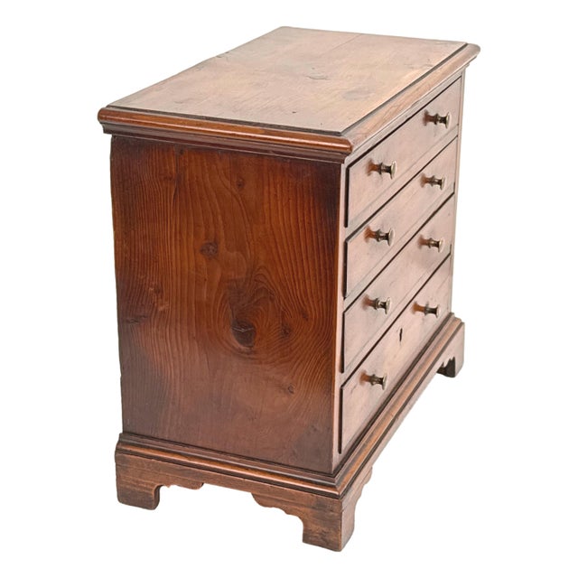 Mid 18th Century Georgian Yew Wood Miniature Chest of Drawers, 1760s For Sale - Image 5 of 11