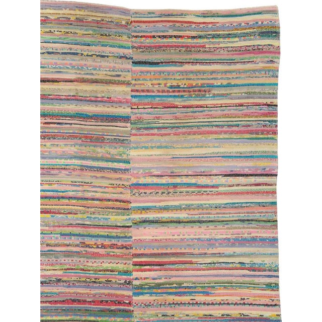 American Galerie Shabab Collection Vintage American Rag Rug For Sale - Image 3 of 10