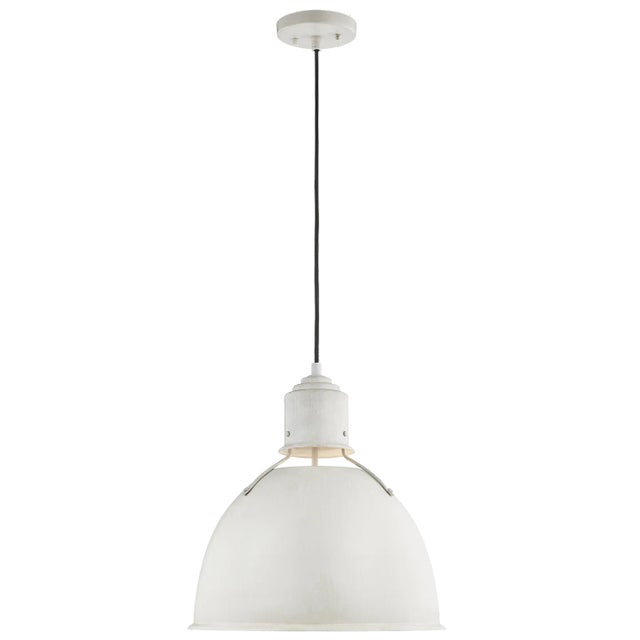 The Huey one-light pendant is offered in the Brushed Nickel, Antique White, Midnight Black, or Satin Bronze finish. The...