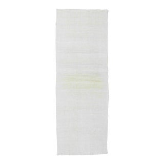 Vintage Hemp White Kilim Runner - 2`3" X 8`2" For Sale