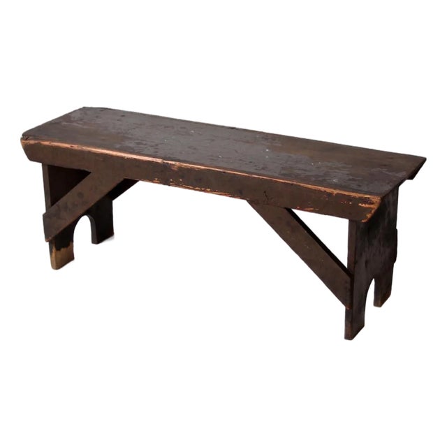 Primitive Antique Rustic Farmhouse Bench For Sale