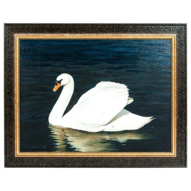 Vintage Oil / Canvas Wildlife Painting For Sale - Image 10 of 10