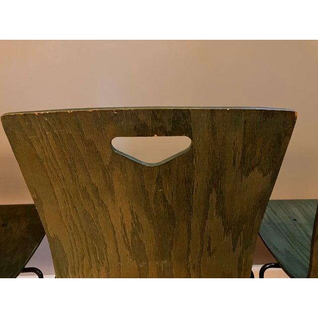Wood Vintage Worden Bent Plywood Stackable Chairs - Set of 4 For Sale - Image 7 of 10