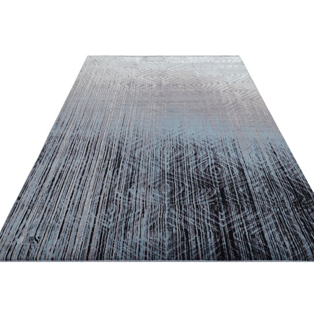 Rug & Kilim Rug & Kilim’s Contemporary Abstract Rug With Geometric Patterns “Hailstorm” For Sale - Image 4 of 7