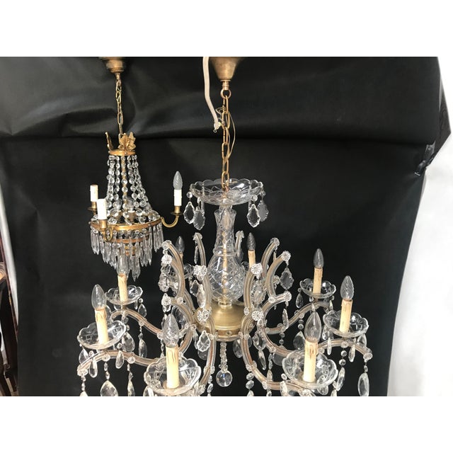 Large Crystal Hand.Cut Maria Chandelier, 1940s / 50s For Sale - Image 6 of 18
