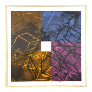 Mel Bochner First Color Quartet 1990 Original Lithograph, Framed