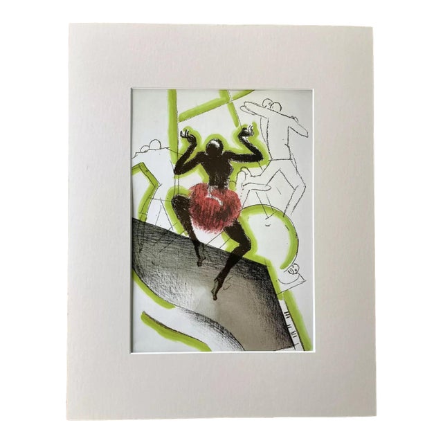 Vintage Paul Colin Print from The Black Tumult in 14x18 Mat, EUC For Sale