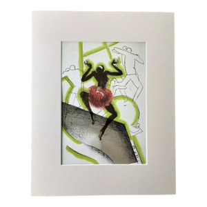 Vintage Paul Colin Print from The Black Tumult in 14x18 Mat, EUC