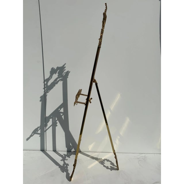 Metal Rococo Style Brass Floor Easel For Sale - Image 7 of 12
