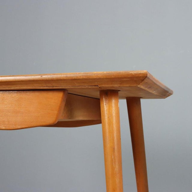 Mid 20th Century Vintage Beech Wood Desk, 1950s For Sale - Image 5 of 9