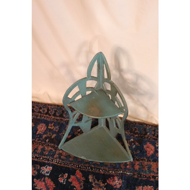 Wood 1930s Folk Art Green and Gold Scroll Shelf For Sale - Image 7 of 13