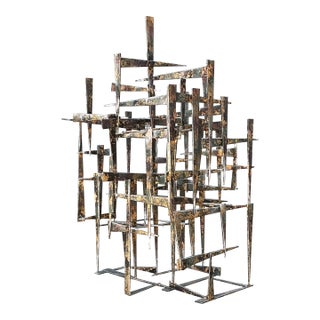 Vintage Brutalist Abstract Sculpture For Sale