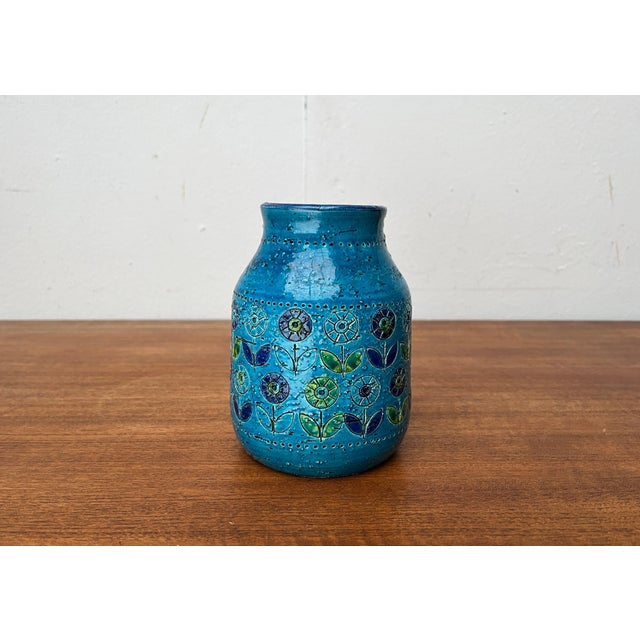 Mid-Century Modern Flower Design Pottery Vase by Aldo Londi for Bitossi, Italy, 1960s For Sale - Image 12 of 16