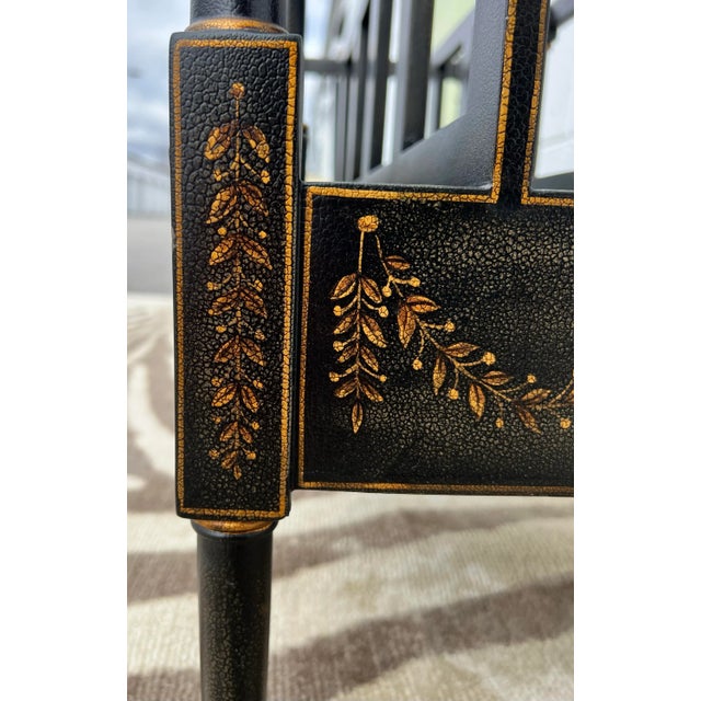 Maitland - Smith Vintage Maitland-Smith Style Ebony and Gilt Wood Canterbury For Sale - Image 4 of 12