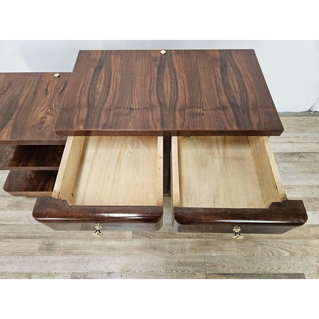 Art Deco Dressing Table in Walnut and Blond Walnut, 1940 For Sale - Image 11 of 16