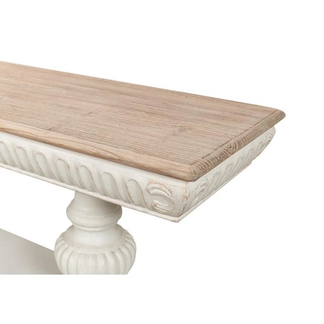 White Carved Antique White Console Table For Sale - Image 8 of 11