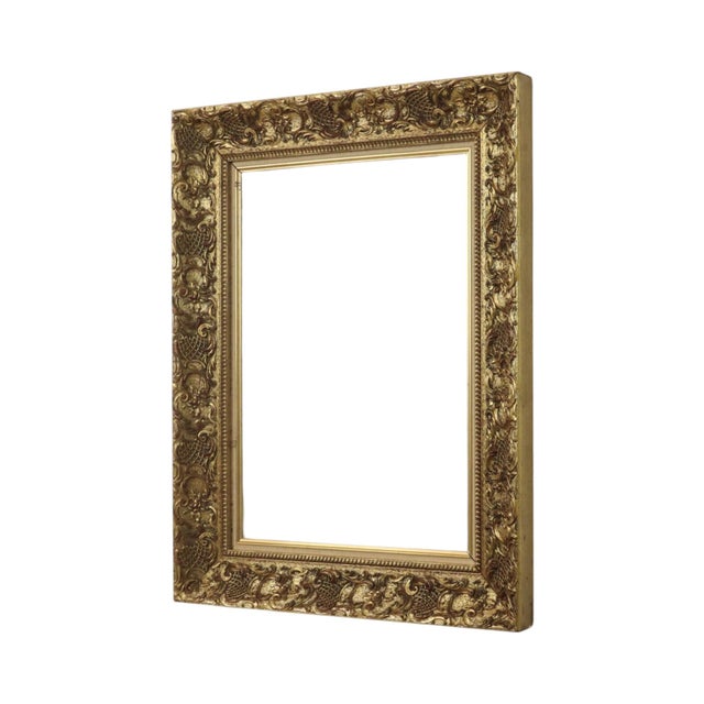 Gold Vintage Frame with Rococo Style Floral Motifs For Sale - Image 8 of 17