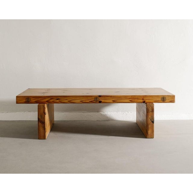 Swedish Mid-Century Wooden Pine Bench Coffee Table by Roland Wilhelmsson, 1970s For Sale - Image 4 of 8