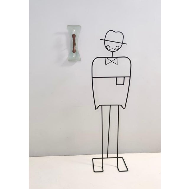 Mid-Century Modern Vintage Brass and Etched and Curved Glass Wall Light from Fontana Arte, 1960s For Sale - Image 3 of 11