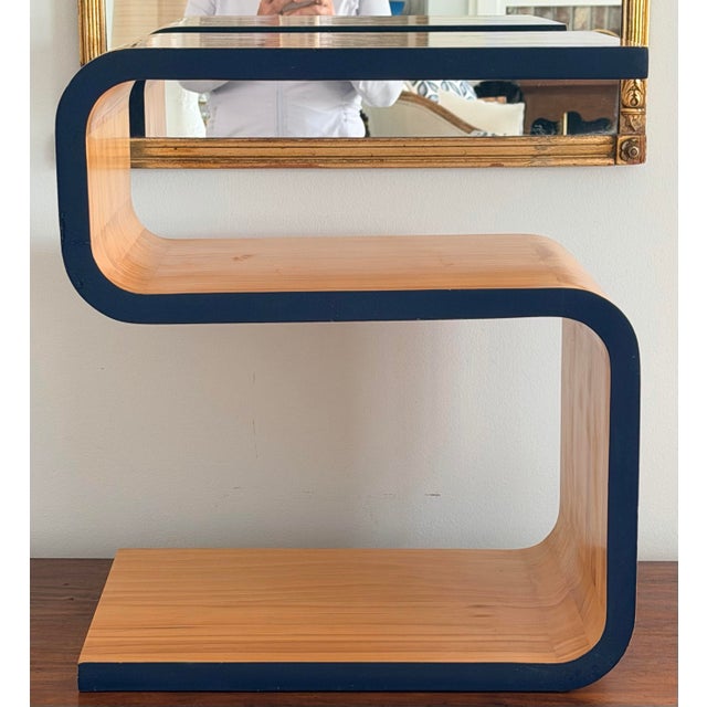 1980s Modern Scandinavian Alvar Aalto Style Zigzag Side Table For Sale - Image 5 of 12