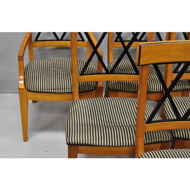 Biedermeier Empire Style Maple Wood Double X Back Dining Room Chairs - Set of 6 For Sale - Image 9 of 18