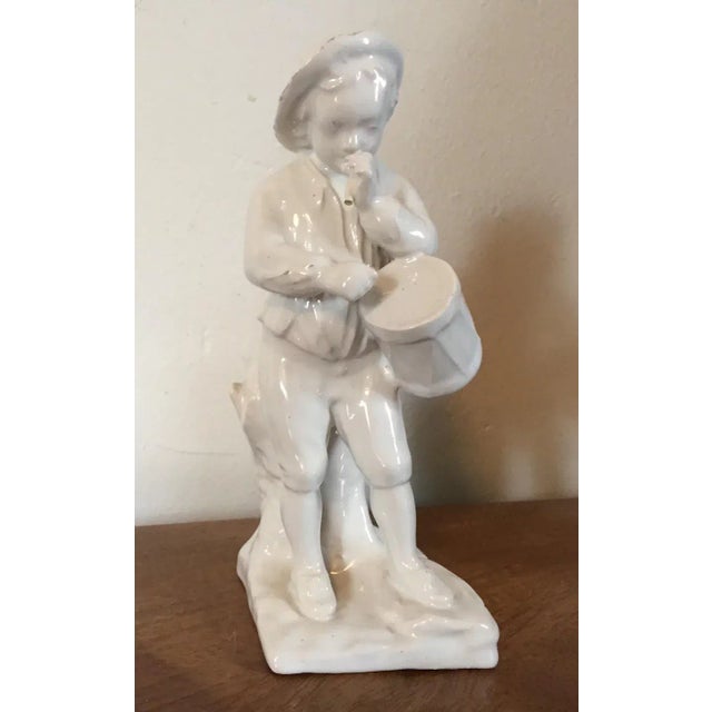 18th Century English Staffordshire White Pearlware Figure of a Drummer or Musician For Sale - Image 10 of 11
