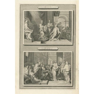 Pieter Mortier, Presentation of Christ in the Temple and Prophetess Anna, 1700, Paper For Sale