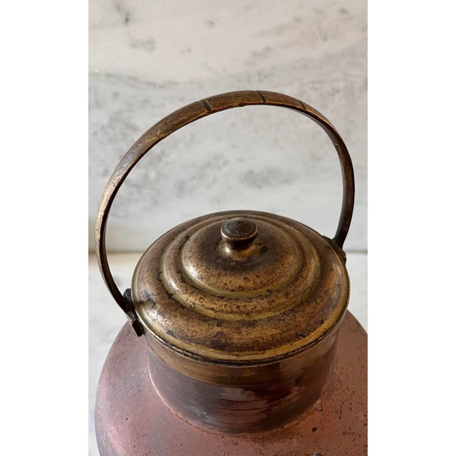 Large Antique Italian Copper Hot Water Kettle For Sale - Image 9 of 13