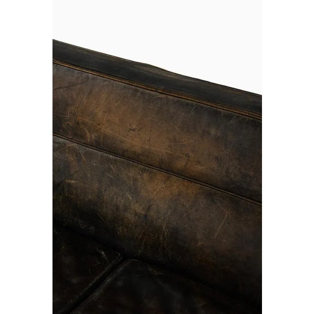 Brown Leather Sofa, Denmark For Sale - Image 8 of 9