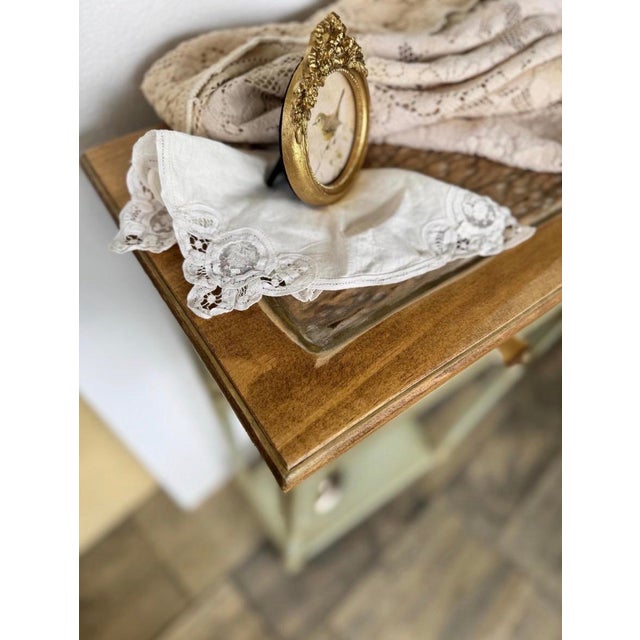 Wood Cottagecore Console Table • Hand Painted Hen Garden Heirloom Entryway Table For Sale - Image 7 of 8