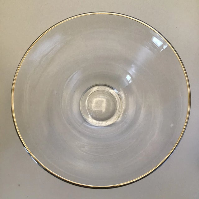 Transparent Platinum Rim Noritake Salad Bowl Set- Set of 7 For Sale - Image 8 of 13