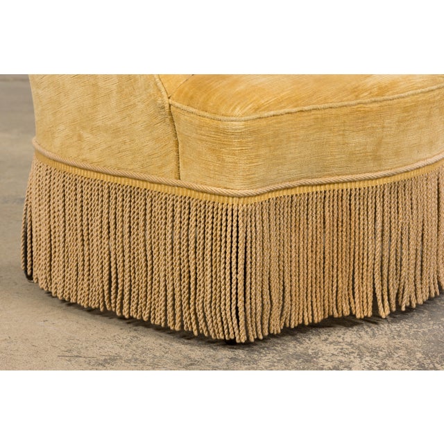 19th Century French Napoleon III Armchairs W/ Buttercream Ochre Velvet - A Pair For Sale - Image 10 of 18