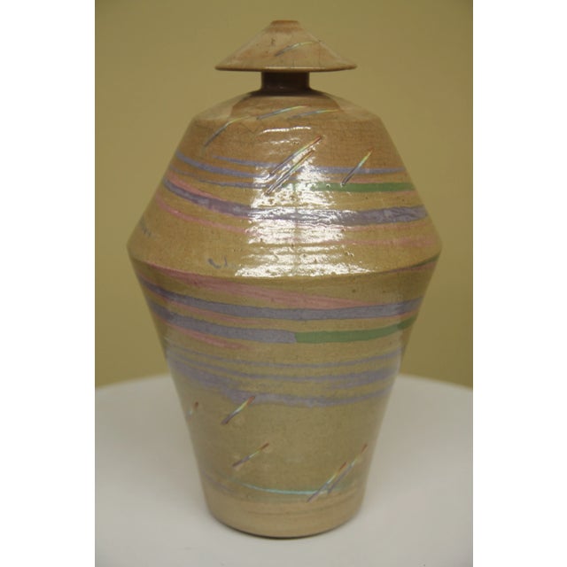 Beige Mid 20th Century Dick Studley Pottery Vase For Sale - Image 8 of 8