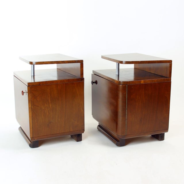 Vintage Bauhaus Bedside Tables, 1950s, Set of 2 For Sale - Image 4 of 12