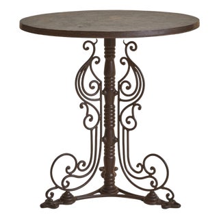 French Iron + Concrete Guéridon Side Table, 1940s For Sale
