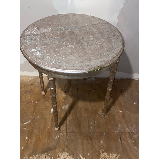 1930s Maison Italian Florentine Round Side Table. Italian Florentine Wooden Side Table. 1930’s For Sale - Image 5 of 12