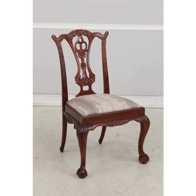 Set of 6 Maitland Smith Chippendale Mahogany Dining Room Chairs For Sale - Image 12 of 18