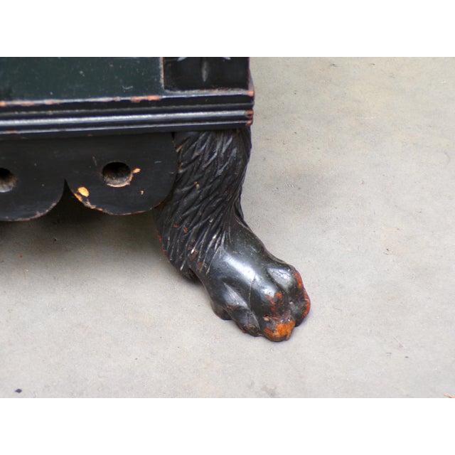 Antique Carved Black Ebonized Aesthetic Movement Victorian Entry Table For Sale - Image 18 of 18
