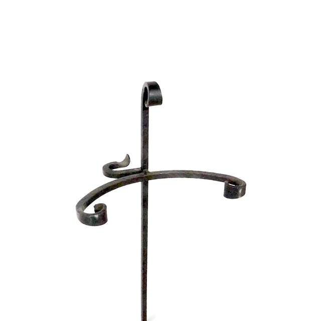Vintage Five Piece Wrought Iron Fireplace Tool Set For Sale - Image 10 of 10